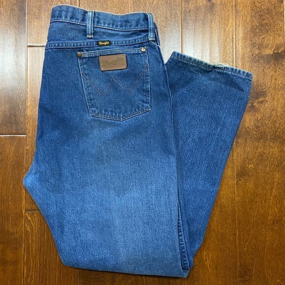 Wrangler Vintage Western Classic Straight USA Denim Blue Jeans Men's 44 x 32 - Picture 10 of 10